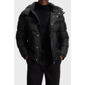 Boss 50548727 001 Siyah Kapitoneli Kapüşonlu Şişme Erkek Mont