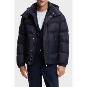 Boss 50548727 404 Kapitoneli Regular Fit Lacivert Çıkarılabilir Kapüşonlu Su İtici Şişme Erkek Mont