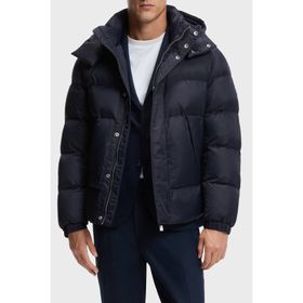 Boss 50548727 404 Kapitoneli Regular Fit Lacivert Çıkarılabilir Kapüşonlu Su İtici Şişme Erkek Mont