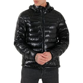 Boss 50548790 001 Kapitoneli Regular Fit Kapüşonlu Su İtici Siyah Parlak Şişme Erkek Mont