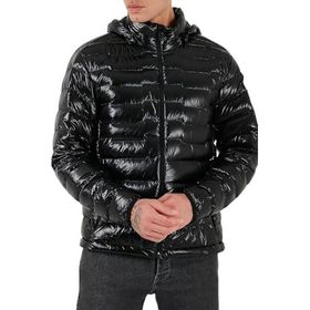 Boss 50548790 001 Kapitoneli Regular Fit Kapüşonlu Su İtici Siyah Parlak Şişme Erkek Mont