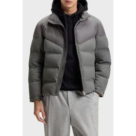 Boss 50548810 030 Gri Kapitoneli Şişme Erkek Mont