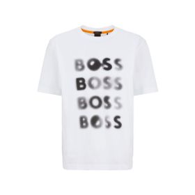 Boss Logolu Düz Renk Bisiklet Yaka Erkek Tişört