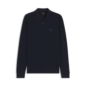 Boss Passerby Koyu Mavi 404 Slim-Fit Streç Pamuk Logo Yamalı Polo Erkek T-shirt
