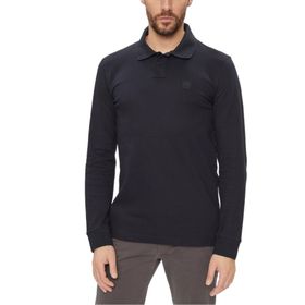 Boss Passerby Koyu Mavi 404 Slim-Fit Streç Pamuk Logo Yamalı Polo Erkek T-shirt
