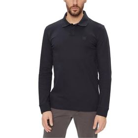 Boss Passerby Koyu Mavi 404 Slim-Fit Streç Pamuk Logo Yamalı Polo Erkek T-shirt