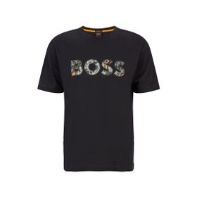 Boss Siyah Bisiklet Yaka Erkek Tişört