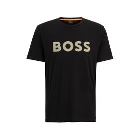 Boss Siyah Bisiklet Yaka Erkek Tişört