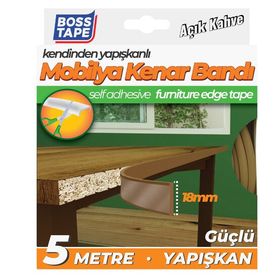 Boss Tape 18 mm 5 mt Açık Kahve Masa Kenar Koruma Bandı