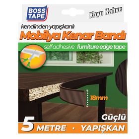 Boss Tape 18 mm 5 mt Koyu Kahve Masa Kenar Koruma Bandı