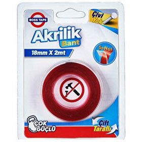 Boss Tape 18 mm x 2 m Çok Güçlü Çift Taraflı Montaj Bandı