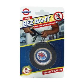 Boss Tape 18 mm x 9.14 mt Siyah Tüylü Bez Bant