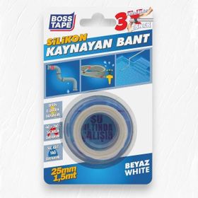 Boss Tape 25 mm 1.5 mt Beyaz Silikon Kaynayan Tamir Bandı