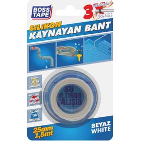 Boss Tape 25 mm 1.5 mt Beyaz Silikon Kaynayan Tamir Bandı