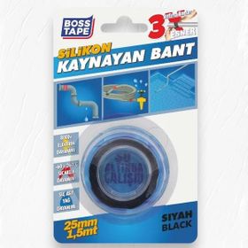 Boss Tape 25 mm 1.5 mt Siyah Silikon Kaynayan Tamir Bandı