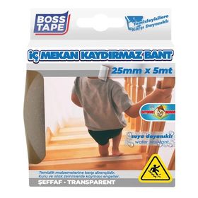 Boss Tape 25 mm 5 mt Şeffaf Zemin Kaydırmaz Bant