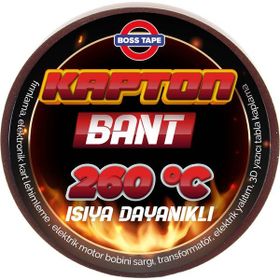 Boss Tape 260°C Isıya Dayanıklı Yanmaz 25 mmx33 m Termal Kapton Yalıtım Bandı