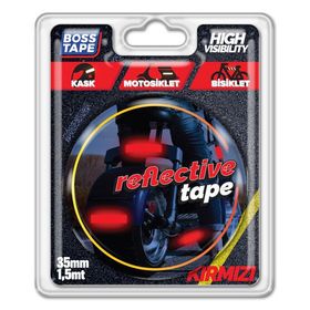 Boss Tape 35 mm 1.5 mt Kırmızı Reklektif Bant
