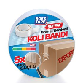 Boss Tape 45 mm 25 mt Şeffaf Takviyeli Lifli Koli Bandı