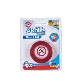 Boss Tape Çift Taraflı Akrilik Şeffaf 18 mm 2 mt Montaj Bandı