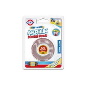 Boss Tape Çift Taraflı Akrilik Şeffaf 18 mm 2 mt Montaj Bandı