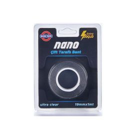 Boss Tape Çift Taraflı Şeffaf 19 mm 1 mt Nano Bant