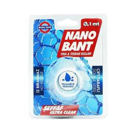 Boss Tape Çift Taraflı Şeffaf 19 mm 1 mt Nano Bant
