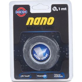 Boss Tape Çift Taraflı Şeffaf 19 mm 1 mt Nano Bant