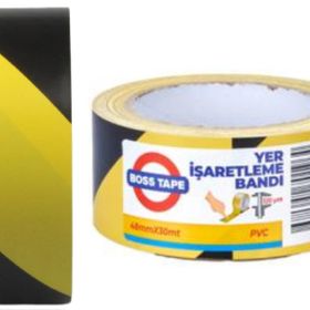 Boss Tape Sarı Siyah Yer İşaretleme Bandı