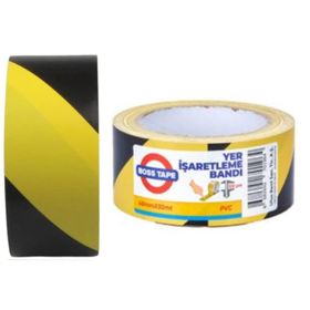 Boss Tape Sarı Siyah Yer İşaretleme Bandı