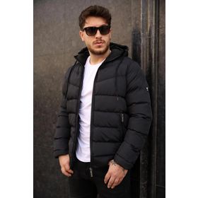 Bossago 1003 İçi Kürklü Su ve Rüzgar Geçirmez Siyah Erkek Mont