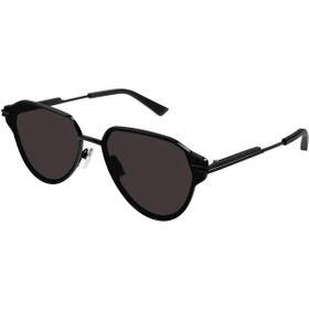 Bottega Veneta BV 1271S 001 63 Unisex Geometrik Siyah Metal Güneş Gözlüğü