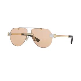 Bottega Veneta BV 1342S 002 59 Geometrik Gri Metal Erkek Güneş Gözlüğü