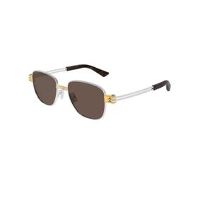Bottega Veneta BV 1380S 001 51 Kare Gri Metal Unisex Güneş Gözlüğü