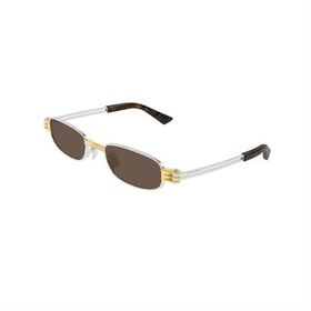Bottega Veneta BV 1381S 001 50 Dikdörtgen Gri Metal Unisex Güneş Gözlüğü