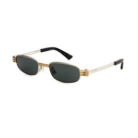 Bottega Veneta BV 1381S 003 50 Dikdörtgen Gri Metal Unisex Güneş Gözlüğü