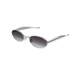 Bottega Veneta BV 1386S 003 57 Oval Gri Metal Kadın Güneş Gözlüğü