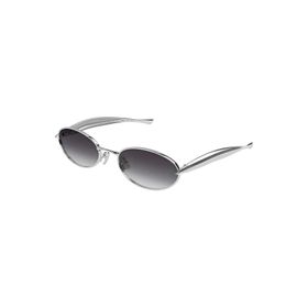 Bottega Veneta BV 1386S 003 57 Oval Gri Metal Kadın Güneş Gözlüğü