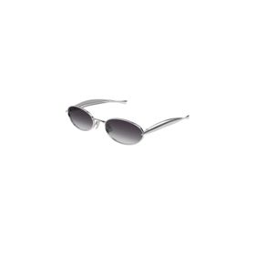 Bottega Veneta BV 1386S 003 57 Oval Gri Metal Kadın Güneş Gözlüğü