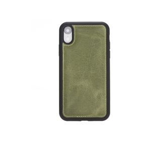 Bouletta 099-002-001-491 Fxc Arka Kapak Hediye Deri iPhone Xr Yeşil Telefon Kılıfı