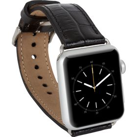 Bouletta 42-44-45 mm Kroko Siyah Apple Watch Uyumlu Deri Kordon
