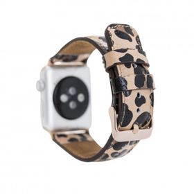 Bouletta 42-44-45 mm Leopar NE Apple Watch Uyumlu Deri Kordon