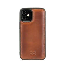 Bouletta Apple iPhone 12 Mini Uyumlu Deri Arka Kapak RST2EF Taba