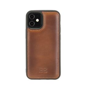 Bouletta Apple iPhone 12 Mini Uyumlu Deri Arka Kapak RST2EF Taba