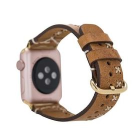 Bouletta Aqua V18 42-44-45 mm Taba Apple Watch Uyumlu Deri Kordon