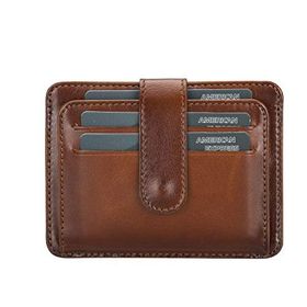 Bouletta BLW019 RST2EF Slim Çok Bölmeli Taba Deri Unisex Kartlık