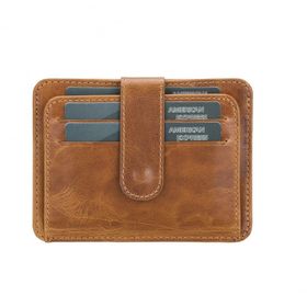 Bouletta BLW019 V18 Slim Çok Bölmeli Taba Deri Unisex Kartlık