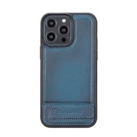 Bouletta BRN4EF Apple iPhone 14 Pro Max Deri Standlı Mavi Cep Telefonu Arka Kapak