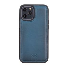 Bouletta BRN4EF Mavi Apple İphone 12 Pro Max Uyumlu Deri Arka Kapak