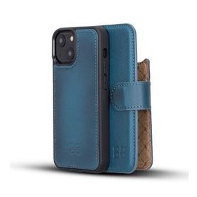 Bouletta BRN4EF Mavi Apple İphone 13 Mini Uyumlu Deri Cüzdanlı Kılıf